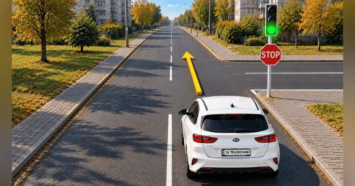Тест ПДР із підступом: чи треба зупинятися під STOP, якщо горить зелене?